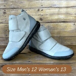 World Boots Lees‎ Mid Top Sneakers Limestone Spec Black Suede Mens 12 Womens 13